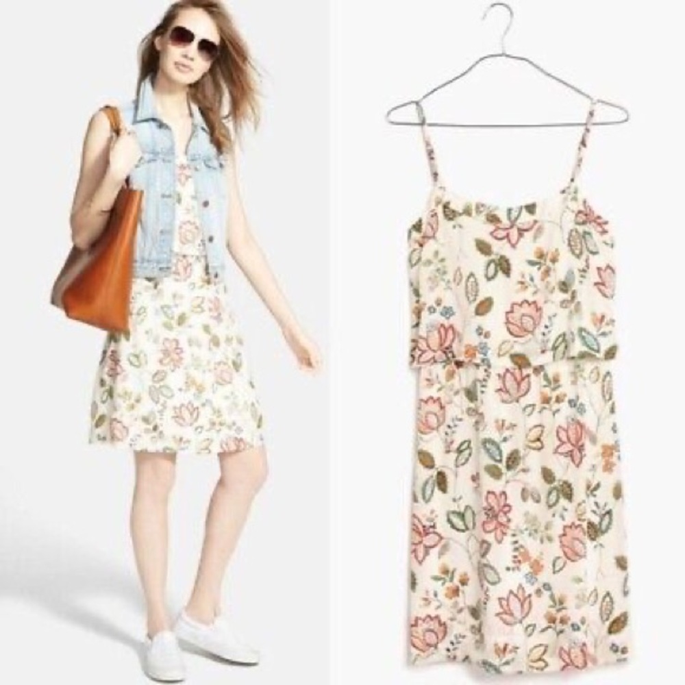 RARE Madewell silk camisole paisley slip dress